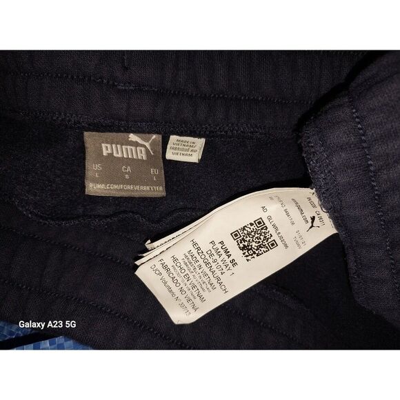 Puma Sweatpants Men’s Size Large Dark Blue Jogger Drawstring Pockets Athleisure - Picture 7 of 8